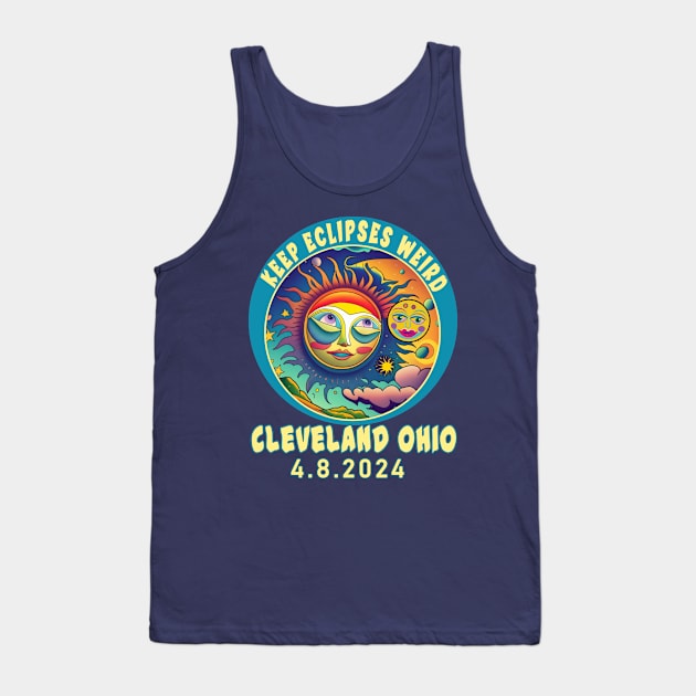 CLEVELAND OHIO KEEP ECLIPSES WEIRD SOLAR ECLIPSE APRIL 2024 Tank Top by Scarebaby